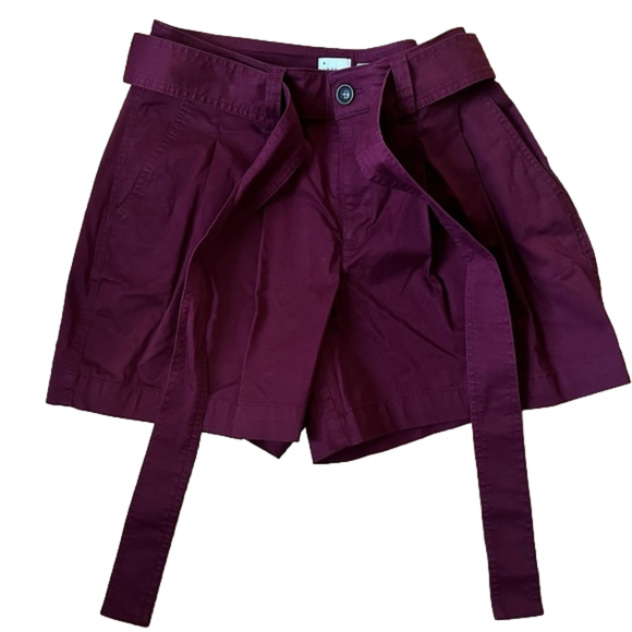 a new day Pants - Women's Burgundy High-Rise Pleated Front Shorts A New Day size 4